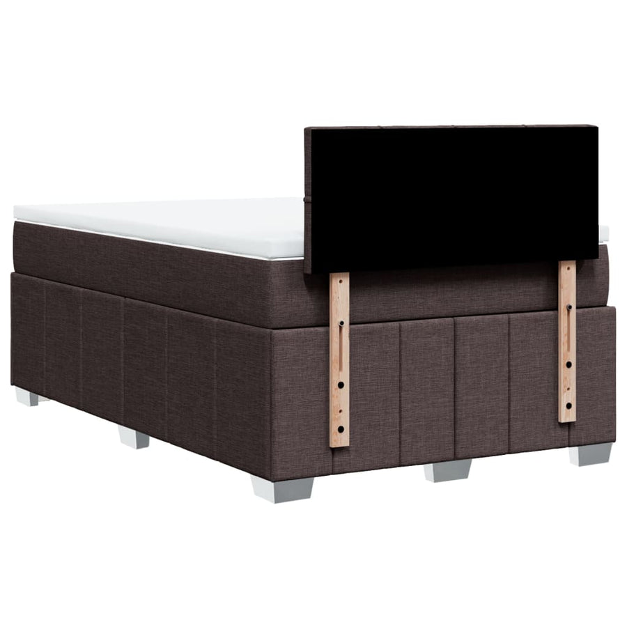 Boxspring met matras stof donkerbruin 120x200 cm
