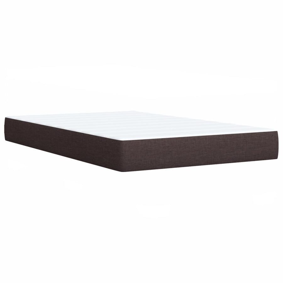 Boxspring met matras stof donkerbruin 120x200 cm