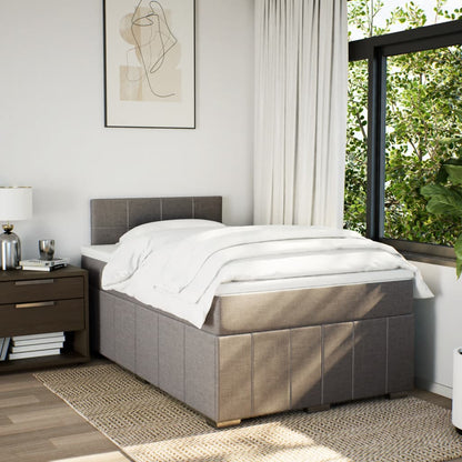 Boxspring met matras stof taupe 120x200 cm