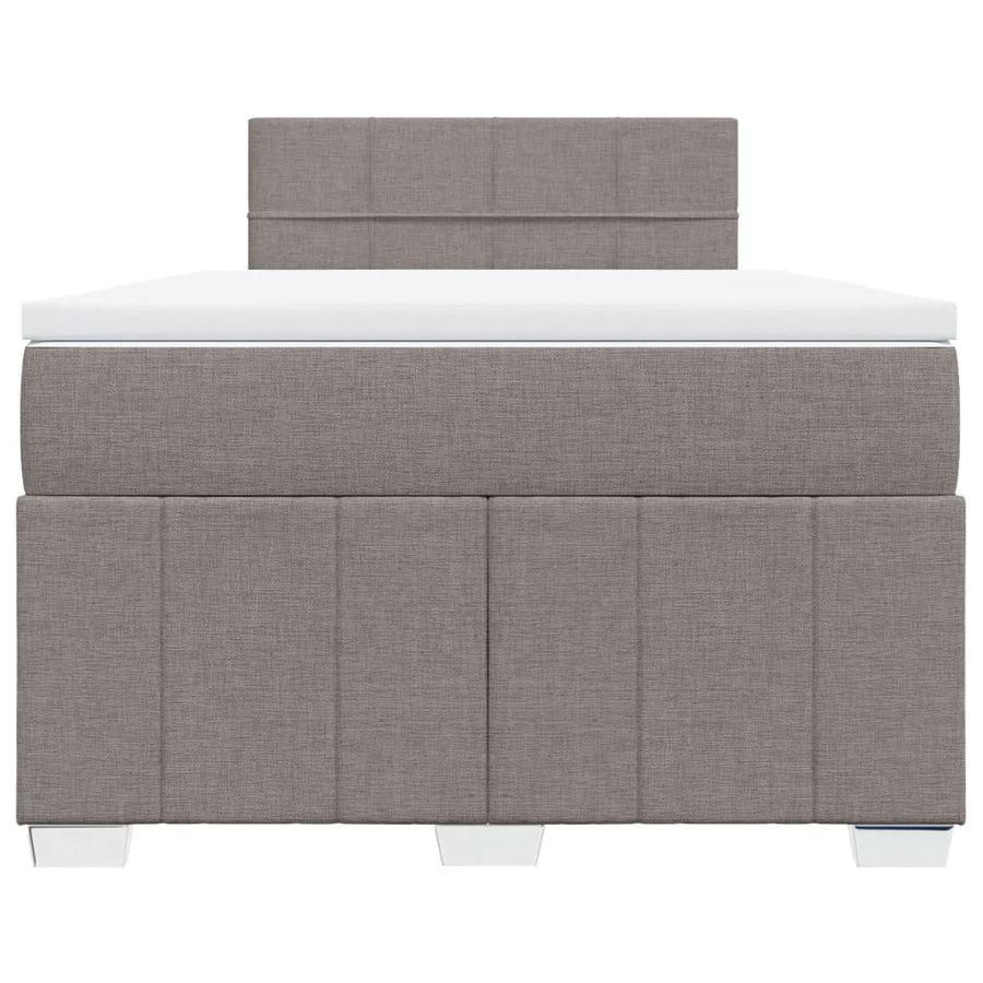 Boxspring met matras stof taupe 120x200 cm