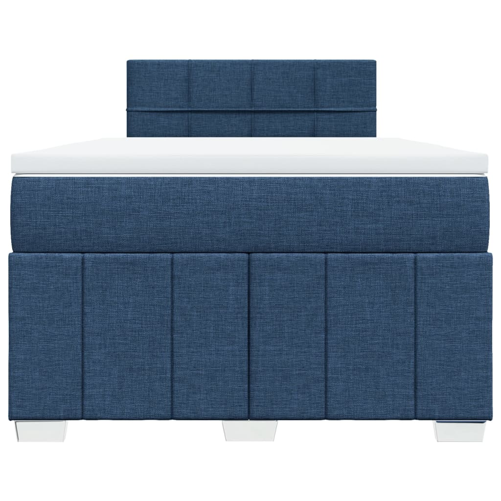 Boxspring met matras stof blauw 120x200 cm