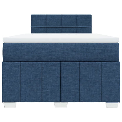 Boxspring met matras stof blauw 120x200 cm