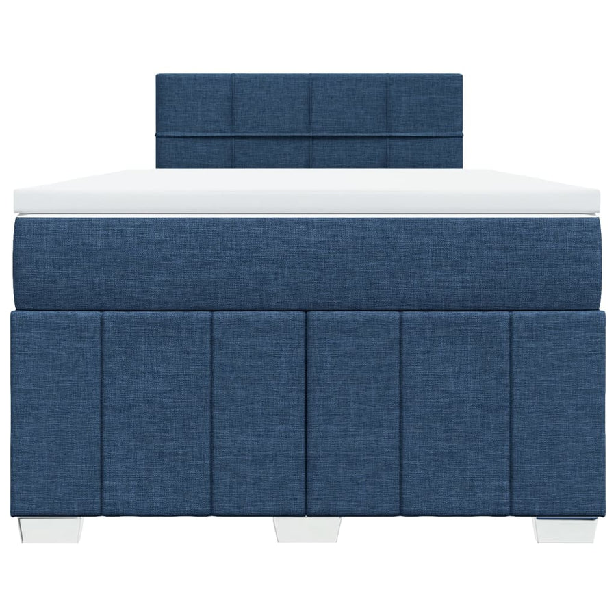 Boxspring met matras stof blauw 120x200 cm