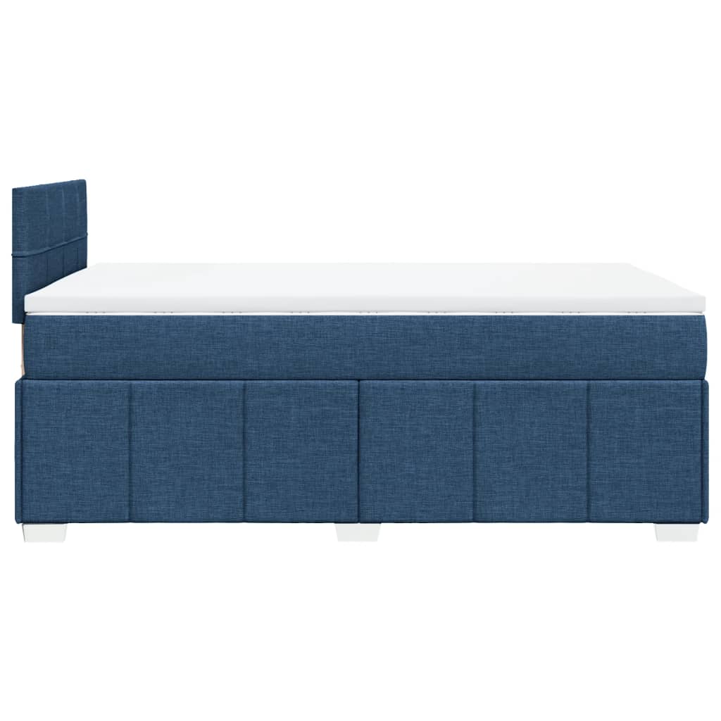 Boxspring met matras stof blauw 120x200 cm