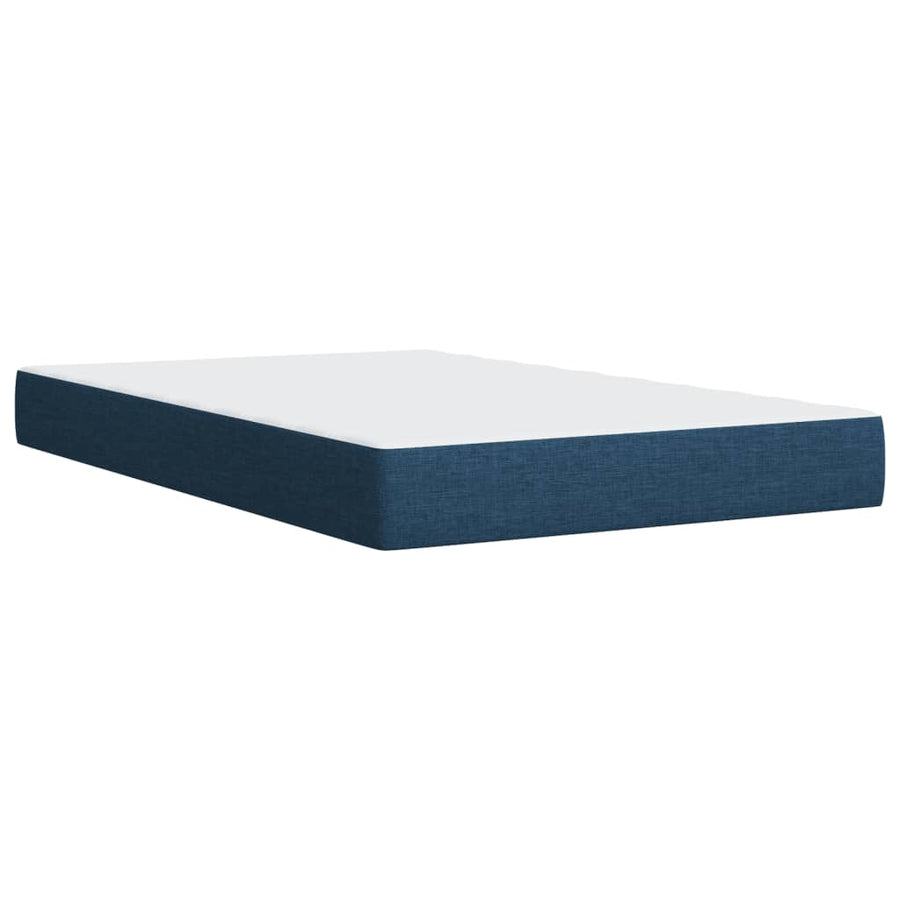 Boxspring met matras stof blauw 120x200 cm