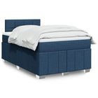 Box spring with mattress fabric blue 120x200 cm