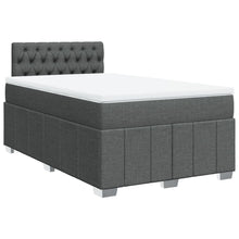 Boxspring met matras stof donkergrijs 120x200 cm