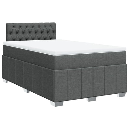 Boxspring met matras stof donkergrijs 120x200 cm