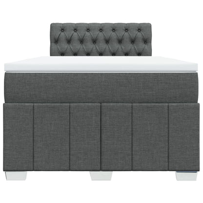 Boxspring met matras stof donkergrijs 120x200 cm