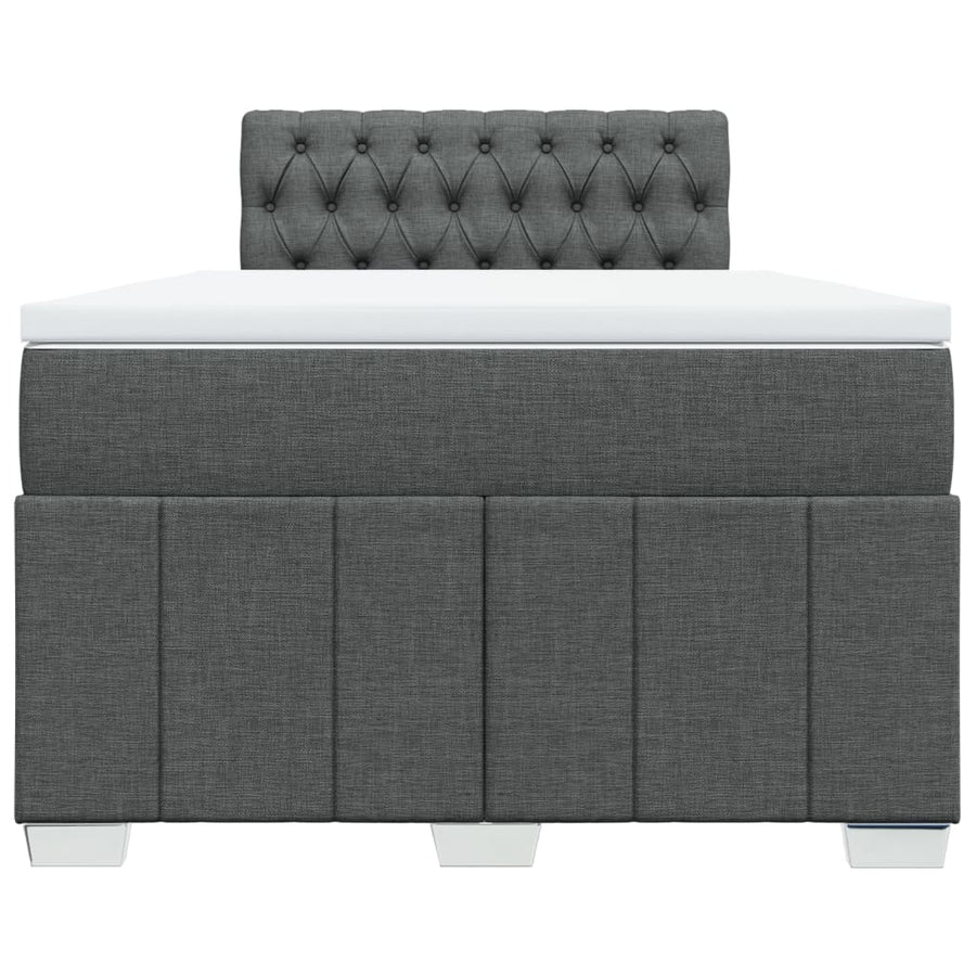 Boxspring met matras stof donkergrijs 120x200 cm
