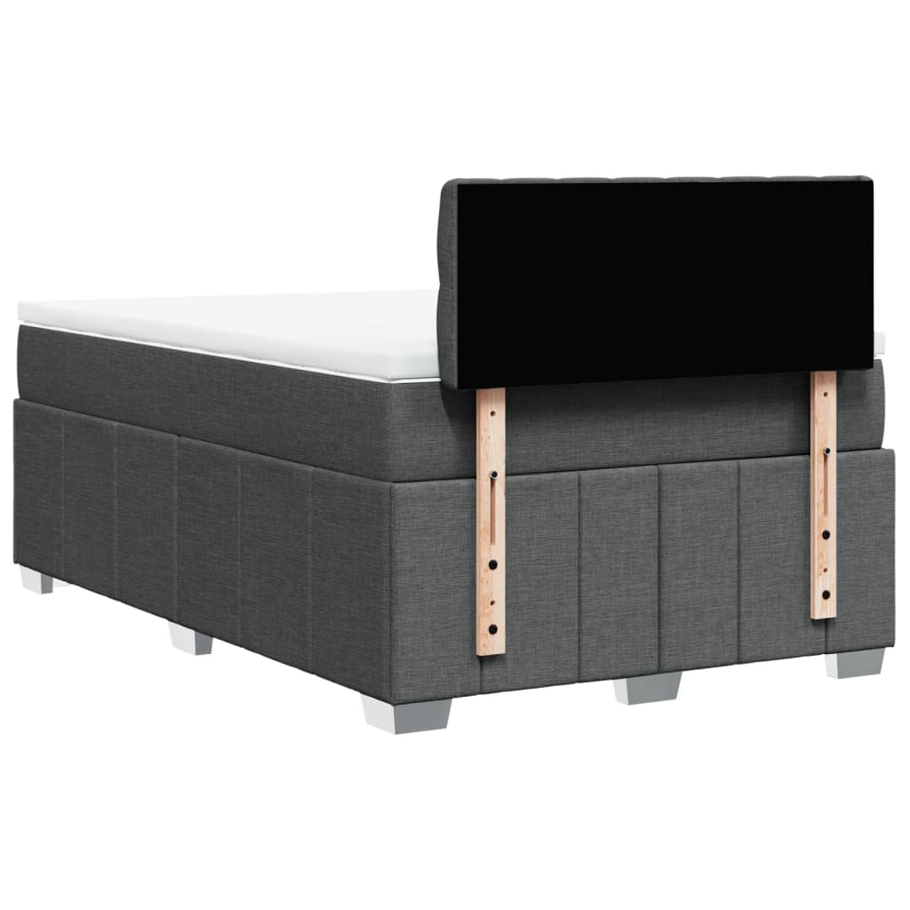 Boxspring met matras stof donkergrijs 120x200 cm