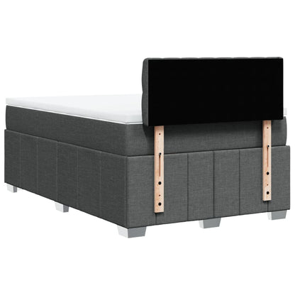 Boxspring met matras stof donkergrijs 120x200 cm