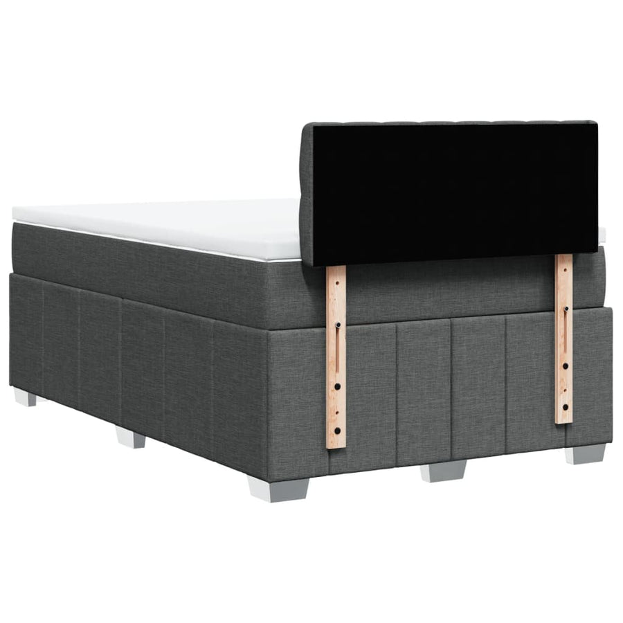 Boxspring met matras stof donkergrijs 120x200 cm
