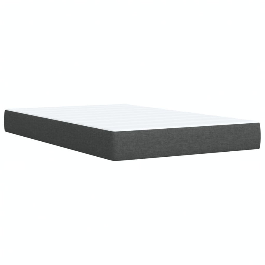 Boxspring met matras stof donkergrijs 120x200 cm