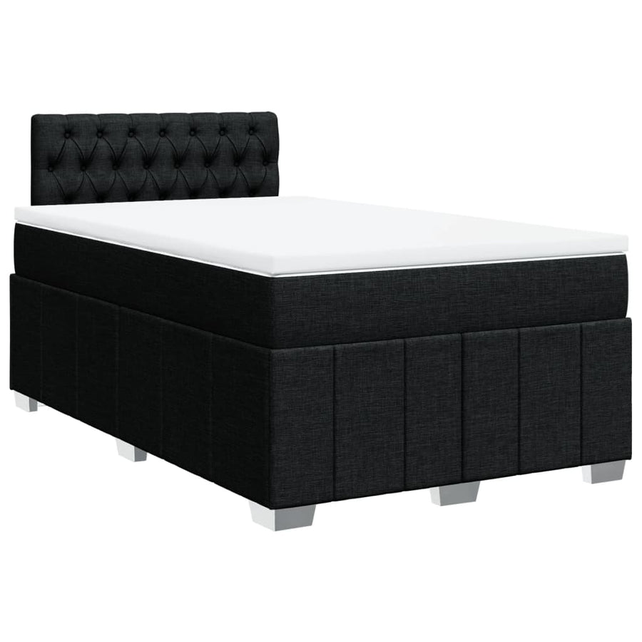 Boxspring met matras stof zwart 120x200 cm