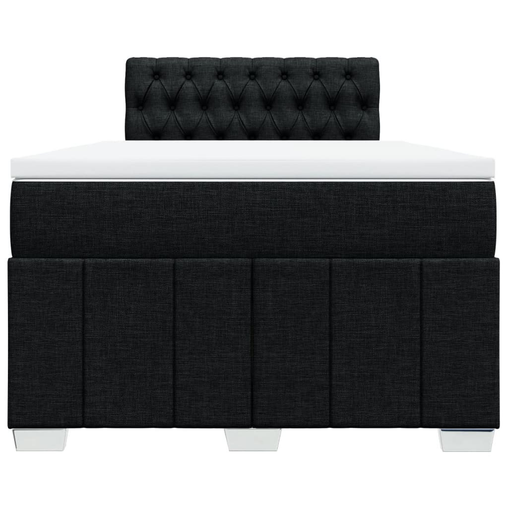 Boxspring met matras stof zwart 120x200 cm