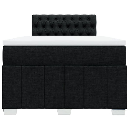 Boxspring met matras stof zwart 120x200 cm
