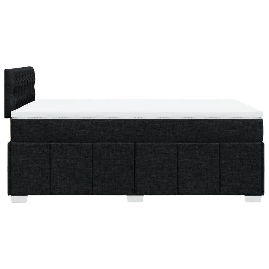 Boxspring met matras stof zwart 120x200 cm