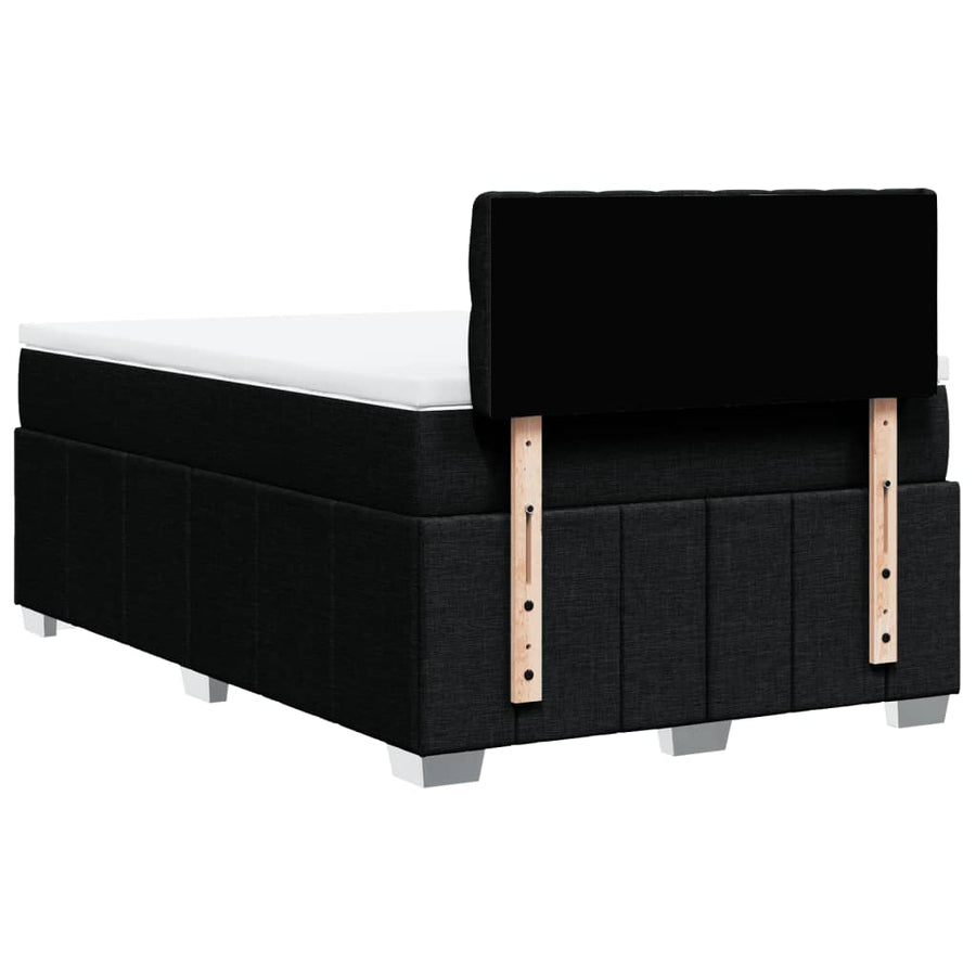 Boxspring met matras stof zwart 120x200 cm