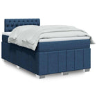 Boxspring met matras 120x200 cm blauw stof