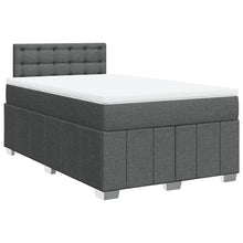 Boxspring met matras stof donkergrijs 120x200 cm