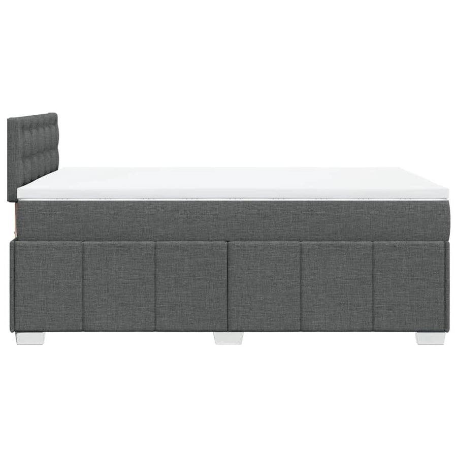 Boxspring met matras stof donkergrijs 120x200 cm