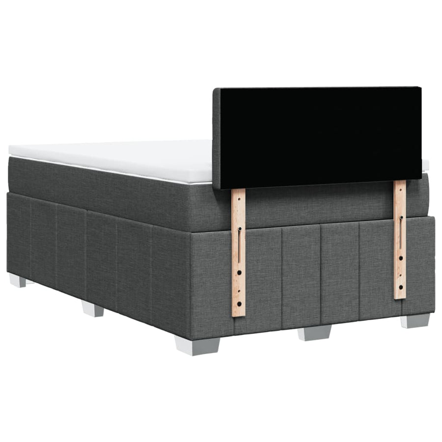 Boxspring met matras stof donkergrijs 120x200 cm