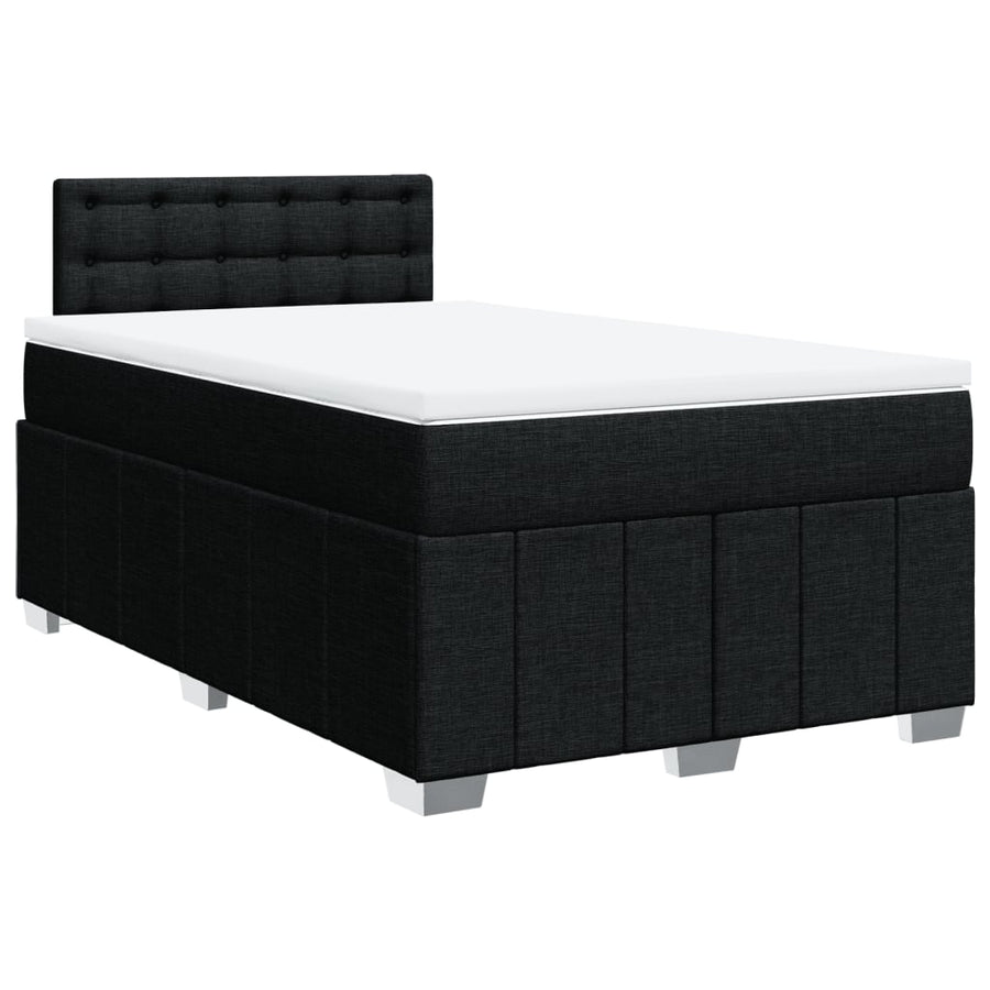 Boxspring met matras stof zwart 120x200 cm