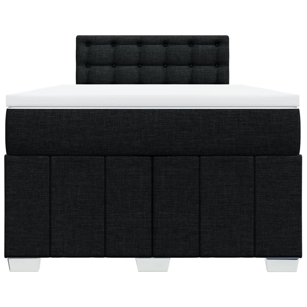 Boxspring met matras stof zwart 120x200 cm