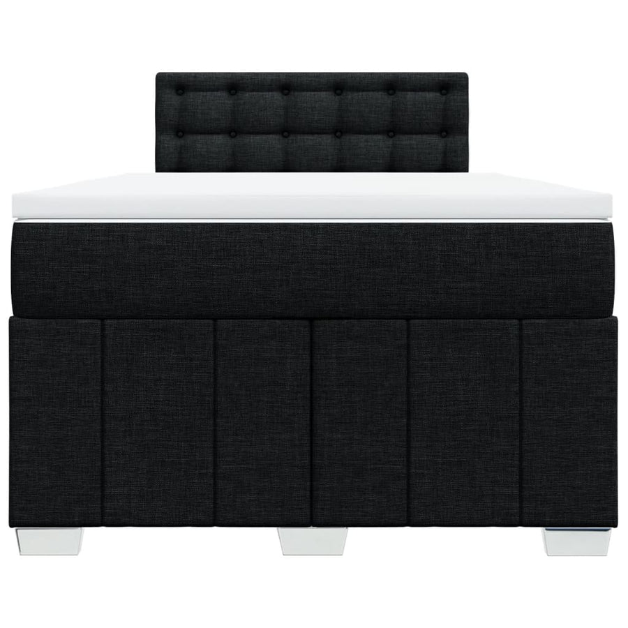 Boxspring met matras stof zwart 120x200 cm