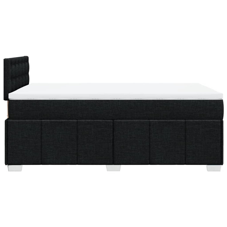 Boxspring met matras stof zwart 120x200 cm