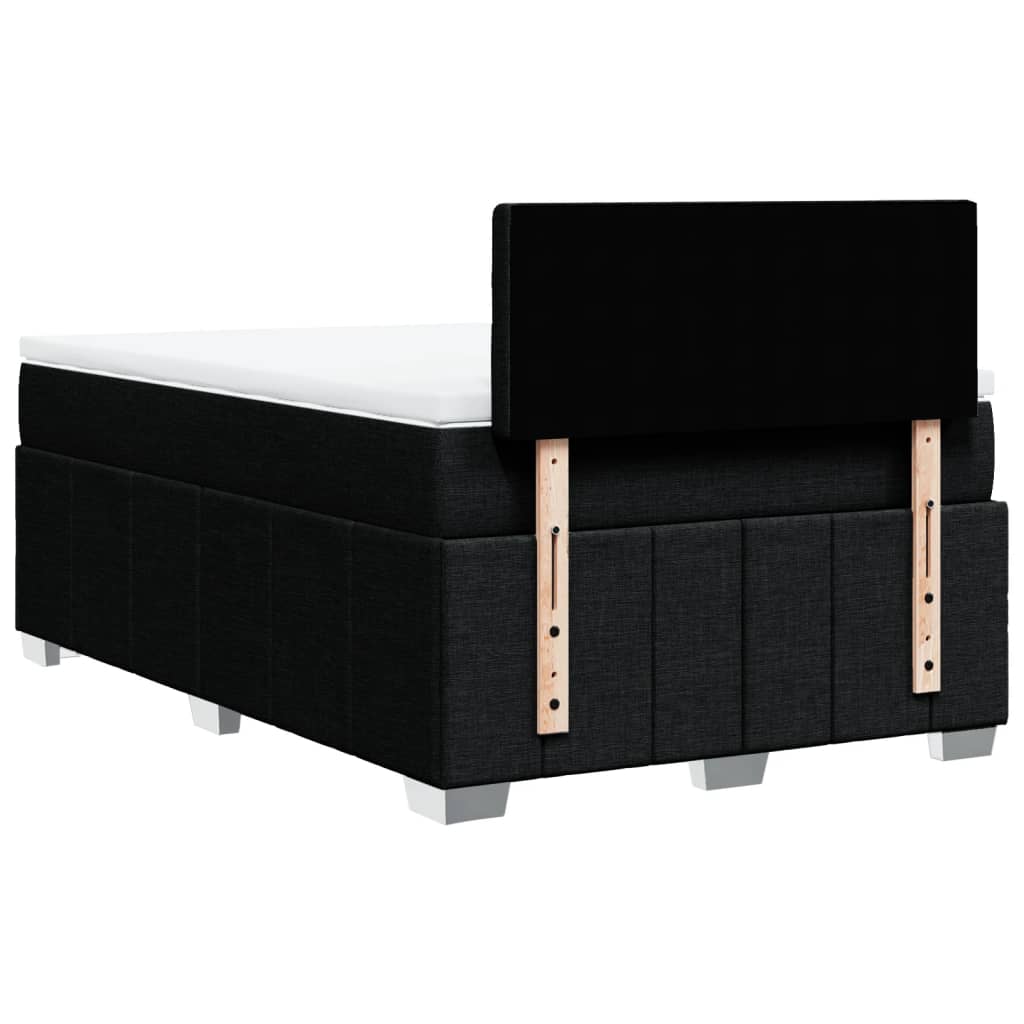 Boxspring met matras stof zwart 120x200 cm