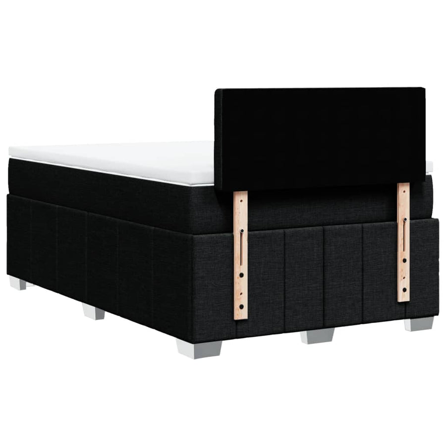 Boxspring met matras stof zwart 120x200 cm
