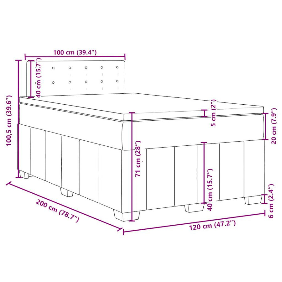 Boxspring Met Matras Stof 120 x 200 cm