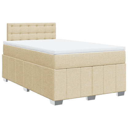 Boxspring met matras stof crèmekleurig 120x200 cm