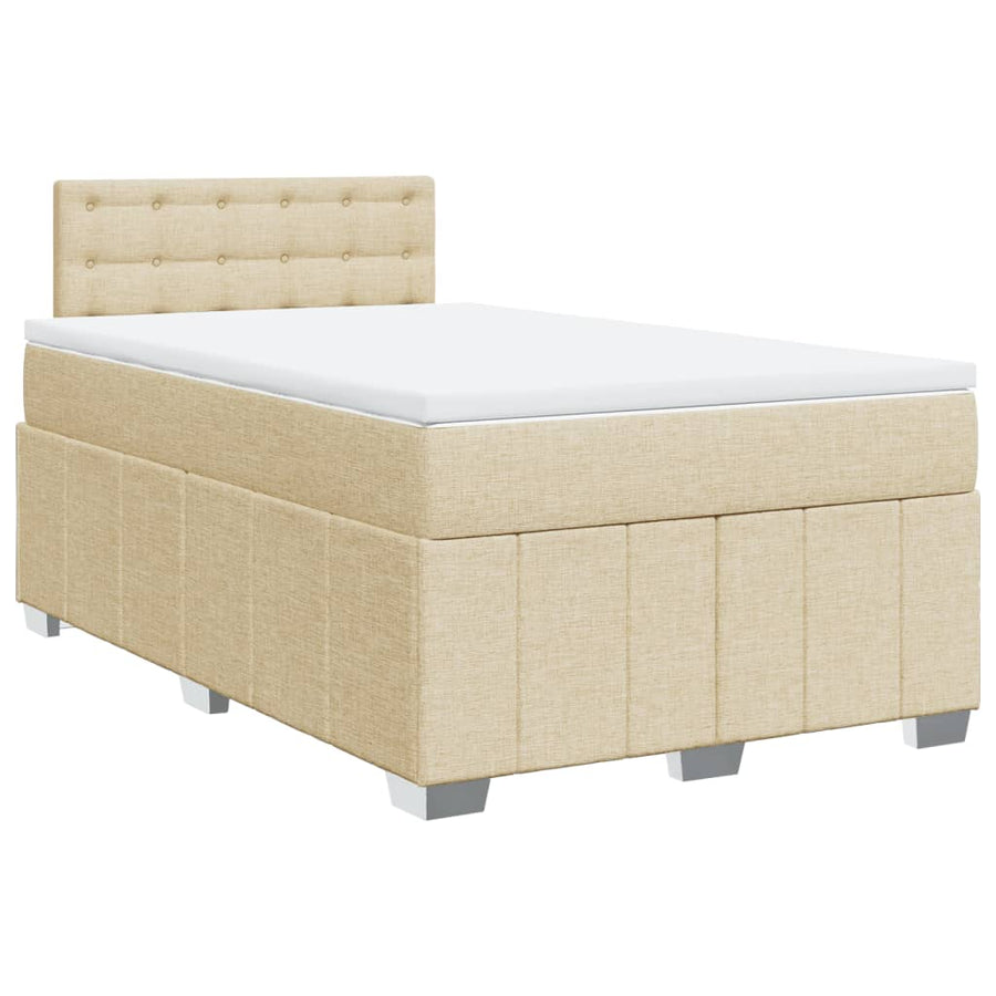 Boxspring met matras stof crèmekleurig 120x200 cm