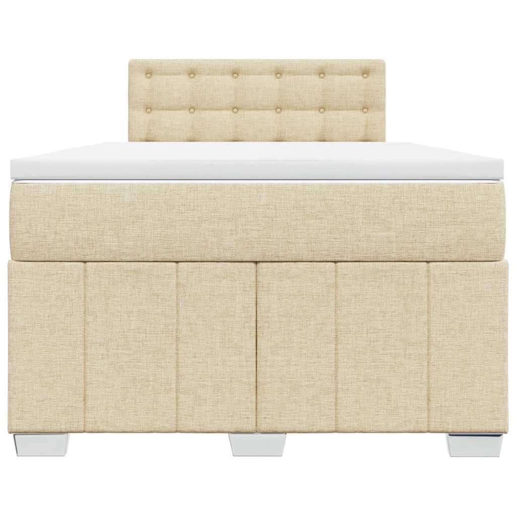 Boxspring met matras stof crèmekleurig 120x200 cm