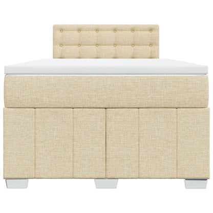 Boxspring met matras stof crèmekleurig 120x200 cm
