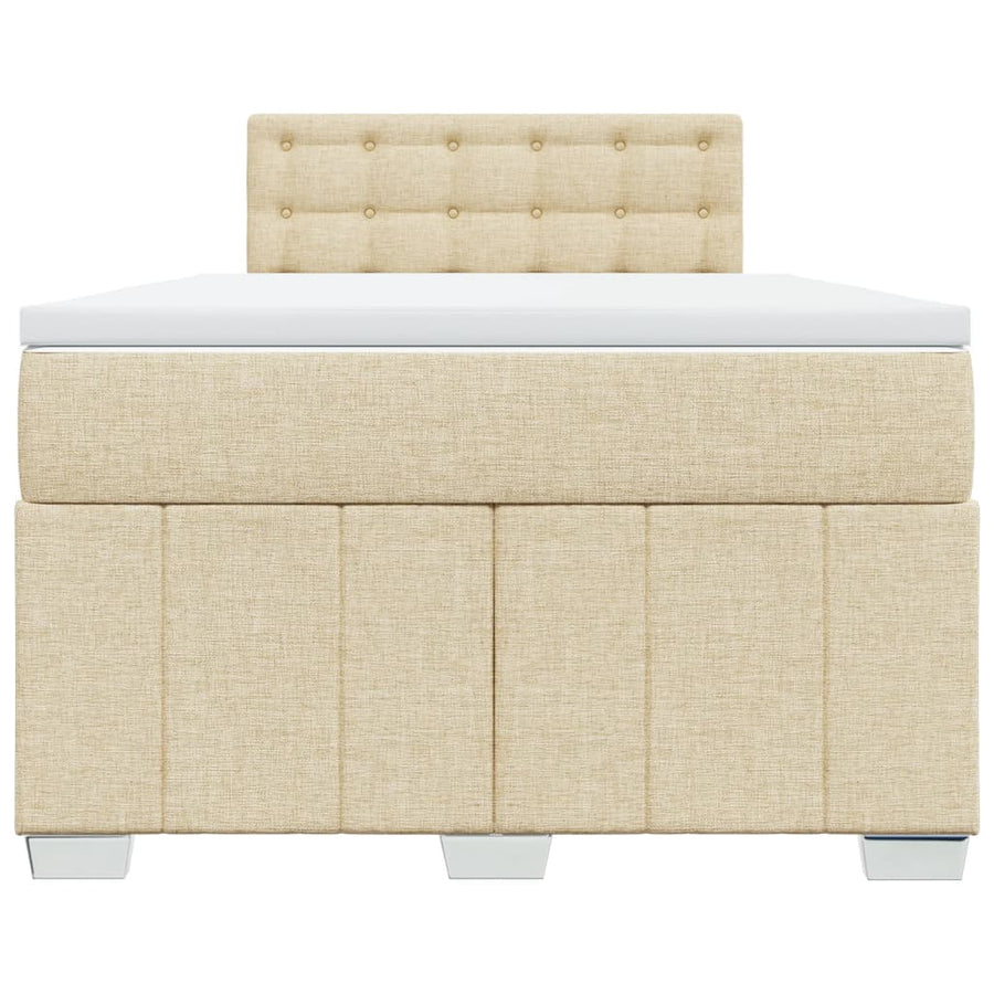 Boxspring met matras stof crèmekleurig 120x200 cm