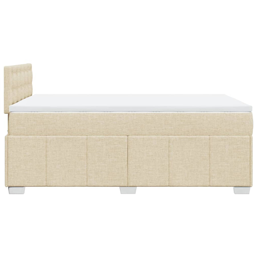 Boxspring met matras stof crèmekleurig 120x200 cm