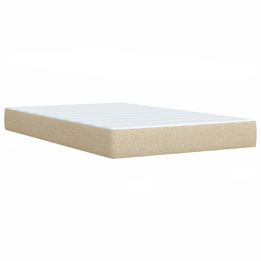 Boxspring met matras stof crèmekleurig 120x200 cm