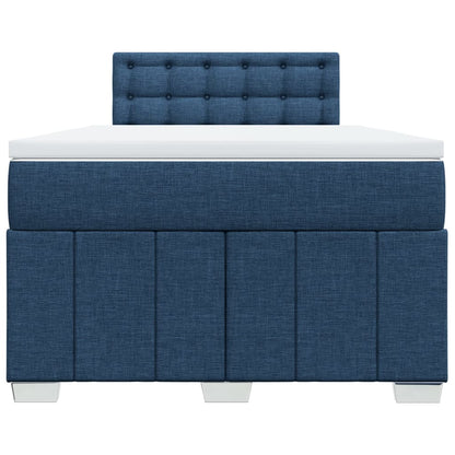 Boxspring met matras stof blauw 120x200 cm
