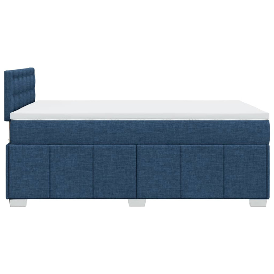 Boxspring met matras stof blauw 120x200 cm