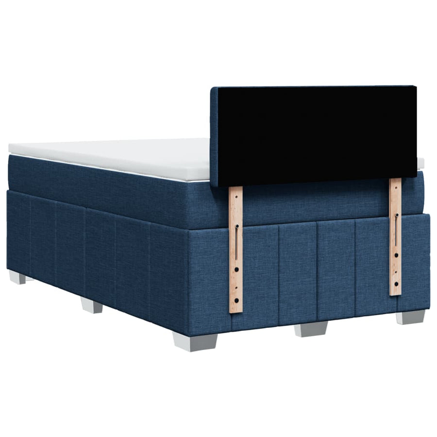 Boxspring met matras stof blauw 120x200 cm