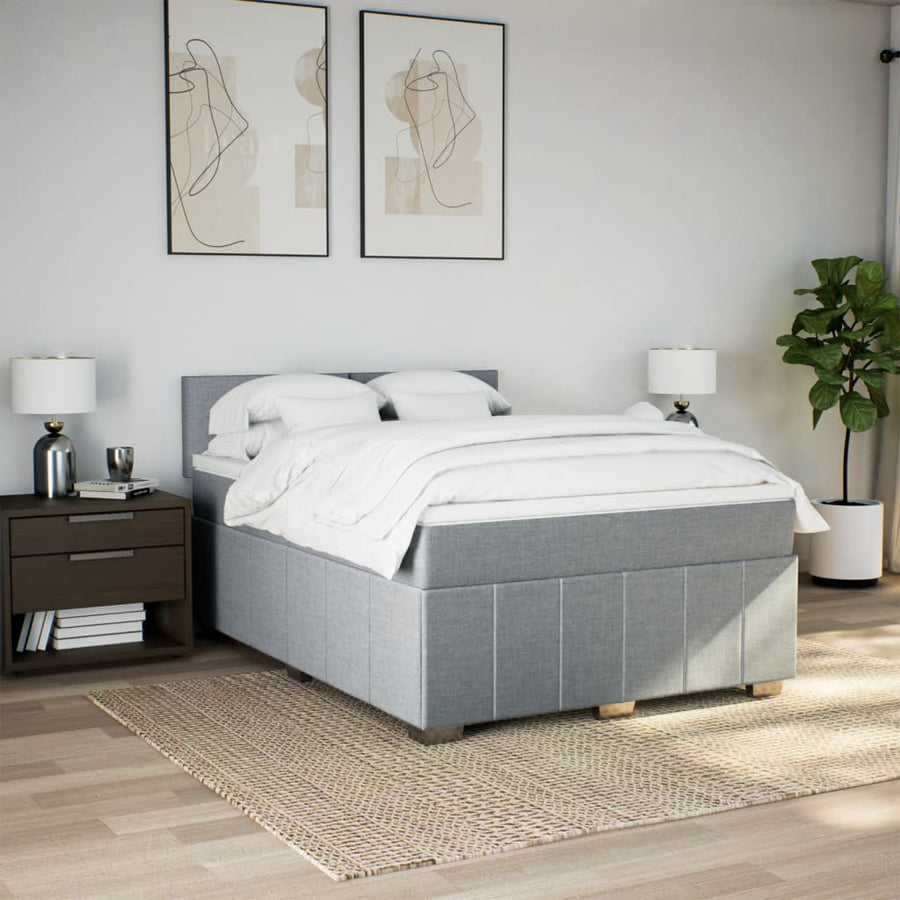 Boxspring Met Matras Stof 140 x 190 cm