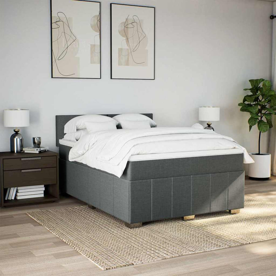Boxspring Met Matras Stof 140 x 190 cm