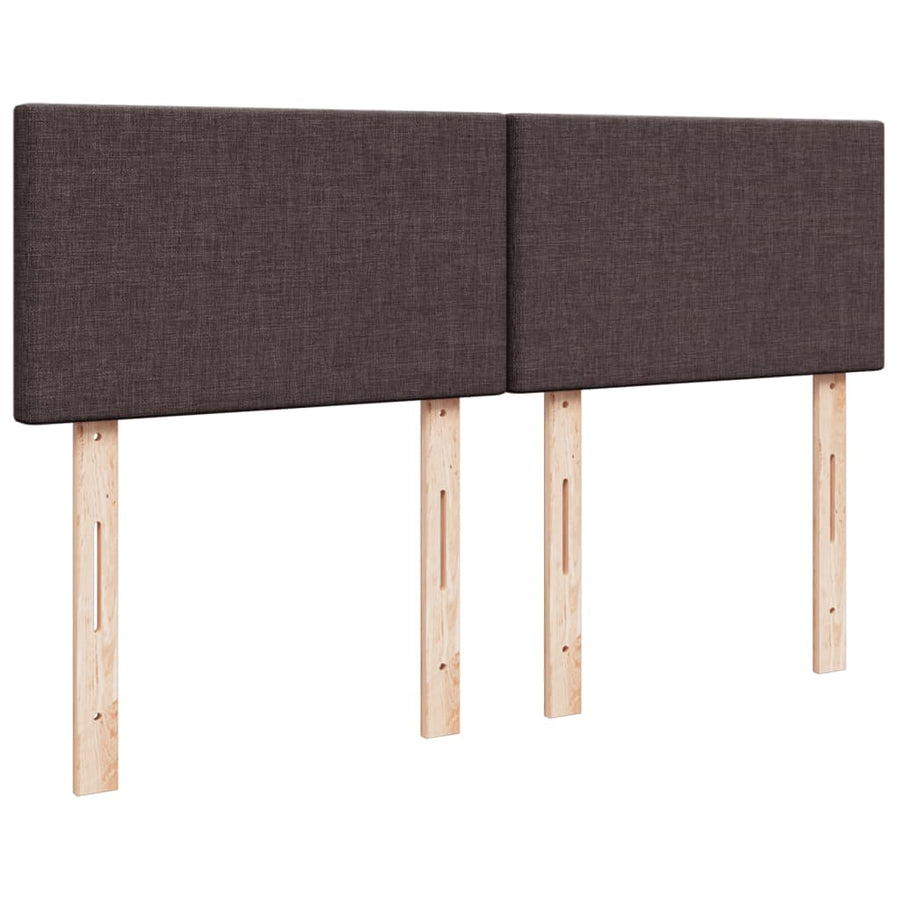 Boxspring met matras stof donkerbruin 140x190 cm