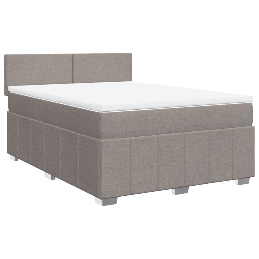 Boxspring met matras stof taupe 140x190 cm