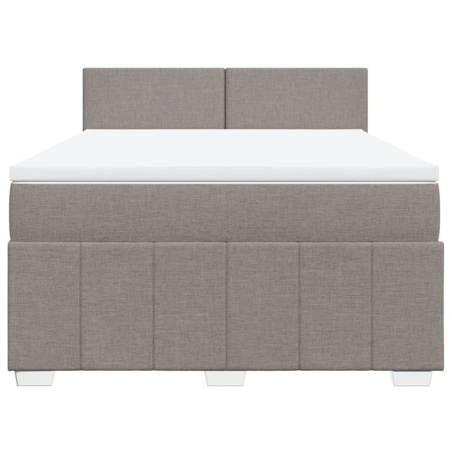 Boxspring met matras stof taupe 140x190 cm