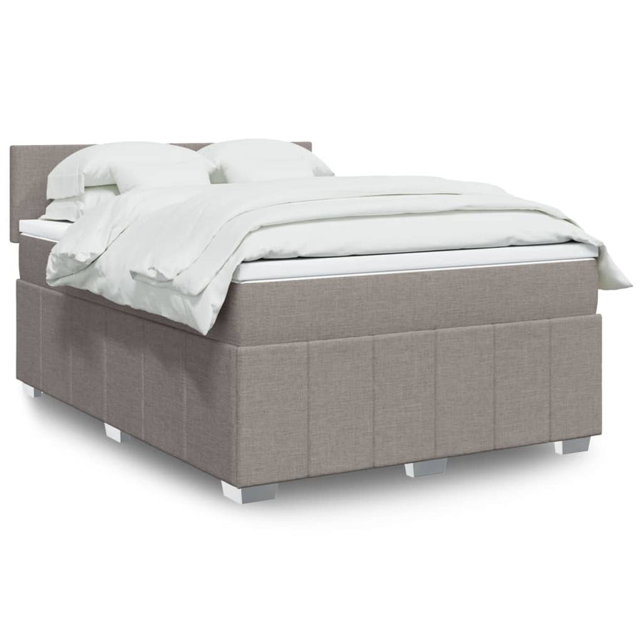 Boxspring met matras stof taupe 140x190 cm